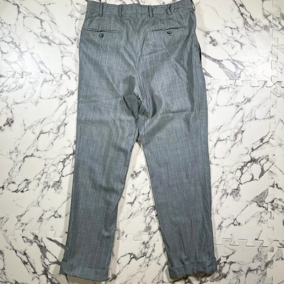 ✨ウール＆シルク✨48(L) エルメネジルドゼニア ストライプ スーツ グレー