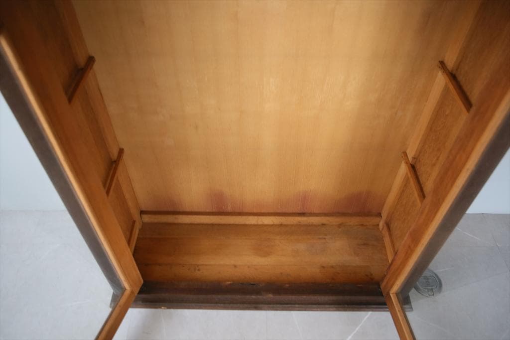 フランスアンティークブックケースキャビネット/本棚/食器棚/飾り棚(90-175