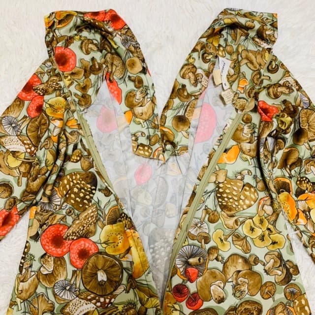 希少1970s1970年代ヴィンテージキノコ柄ワンピース_21