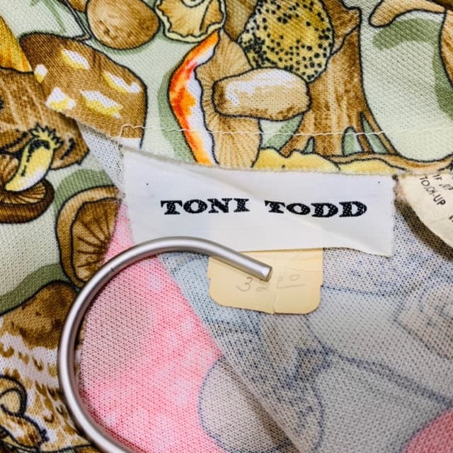 希少1970s1970年代ヴィンテージキノコ柄ワンピース_21