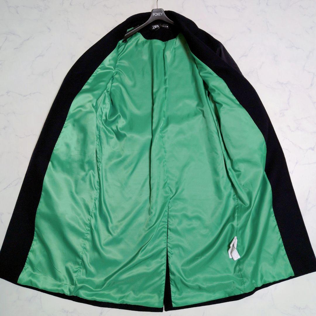 ザラ チェスター マッチングボンバーコート MA1 マキシ丈 М 紺 緑 完売