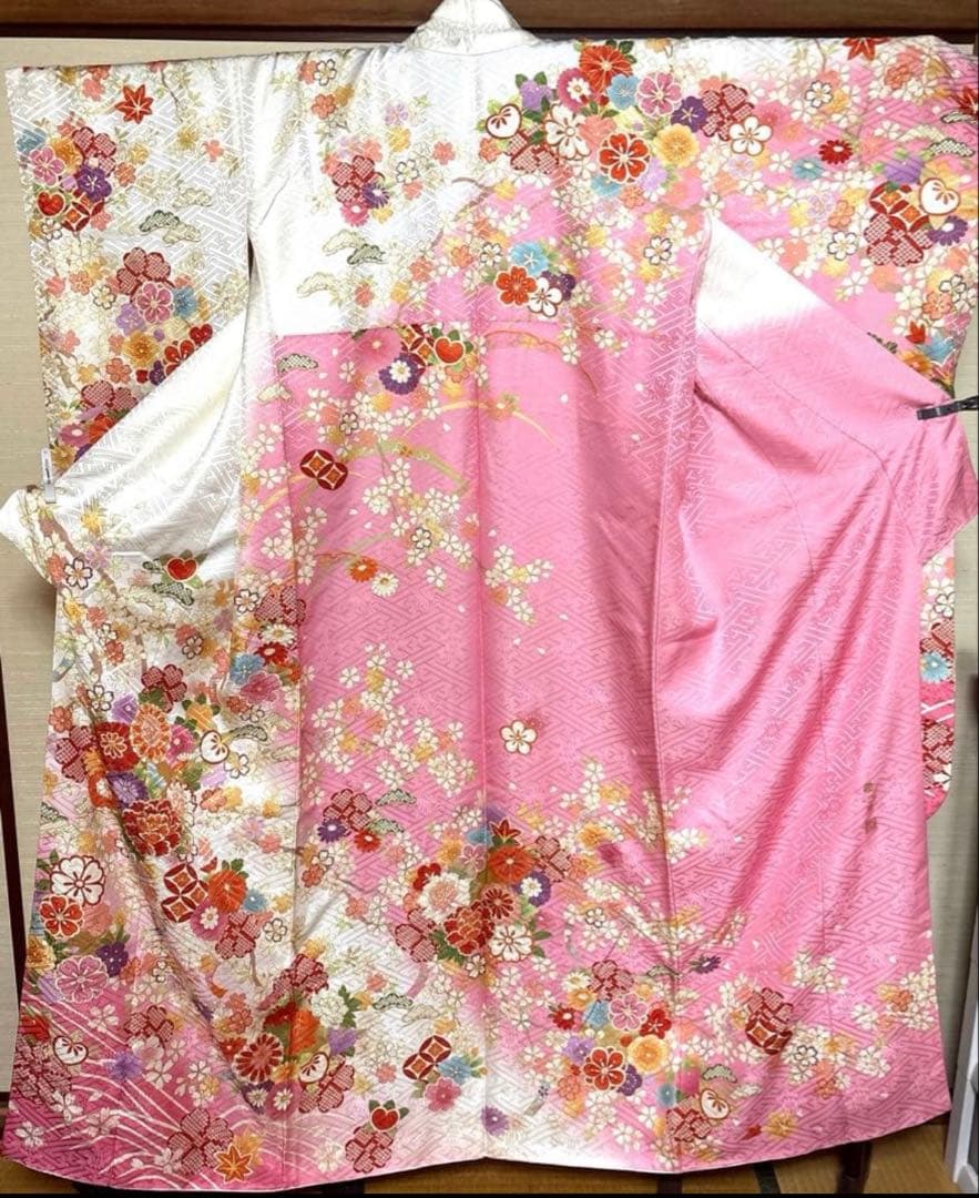 ピンク 和の花々 振袖 身丈157