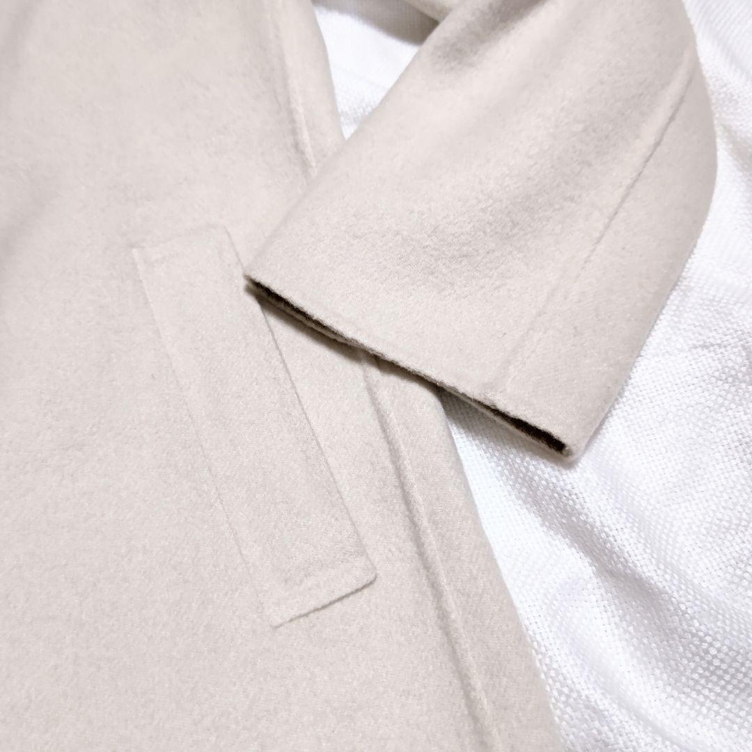 ポールスチュアートPaul Stuartカシミヤ100%リバーコートオフホワイト