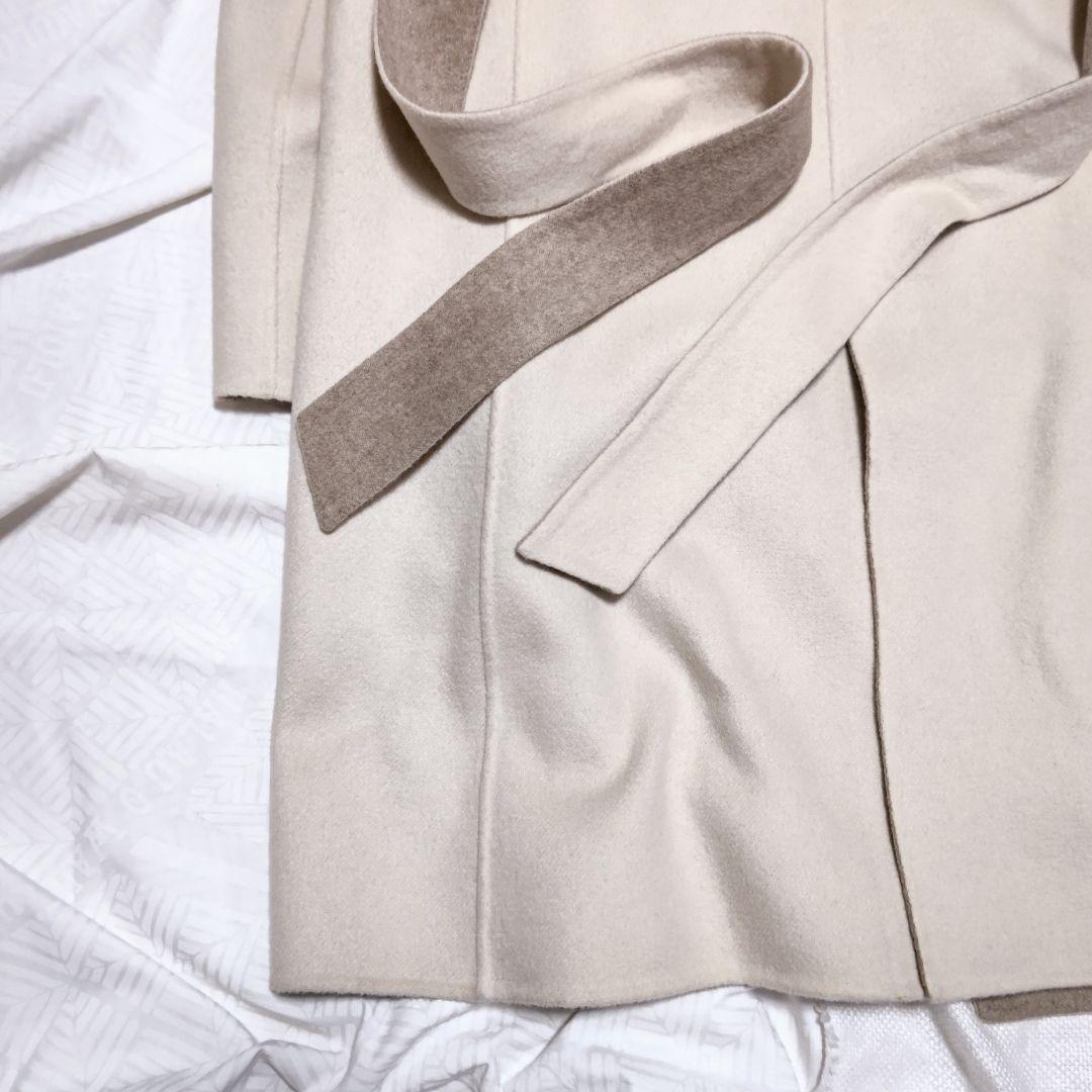 ポールスチュアートPaul Stuartカシミヤ100%リバーコートオフホワイト