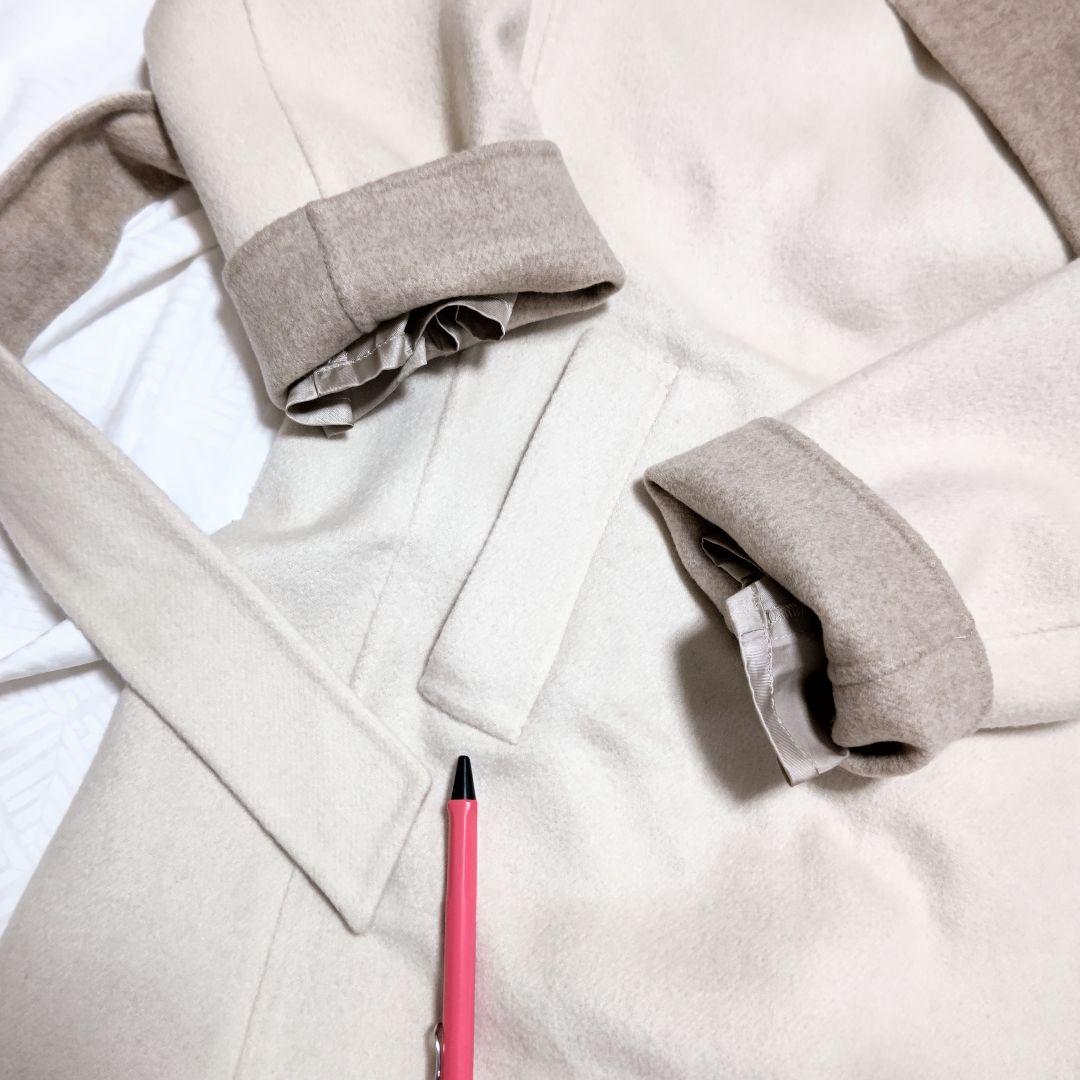 ポールスチュアートPaul Stuartカシミヤ100%リバーコートオフホワイト