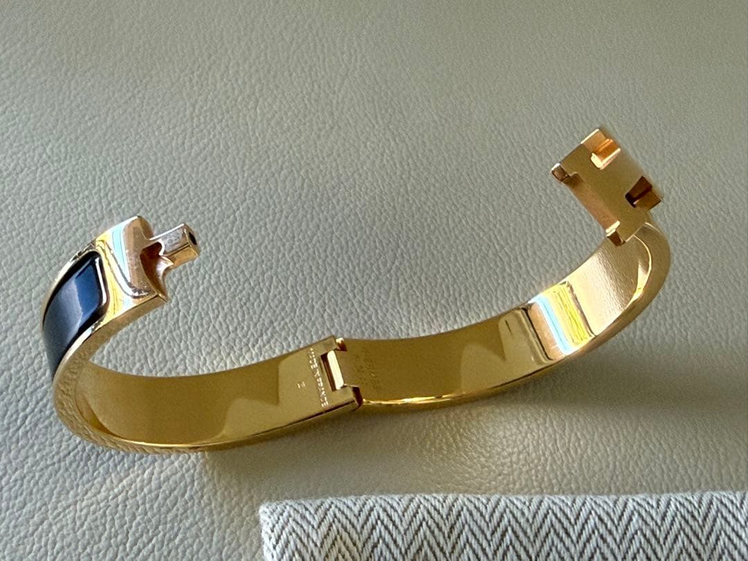 HERMES エルメス クリックH PM バングル ブラック・イエローゴールド