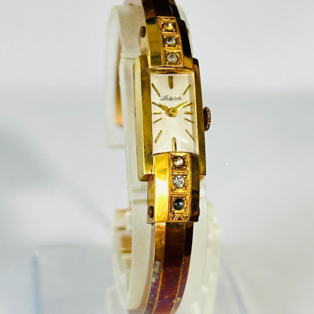 稼働 レディ セイコー SEIKO 手巻き 機械式 ゴールド 金 4012