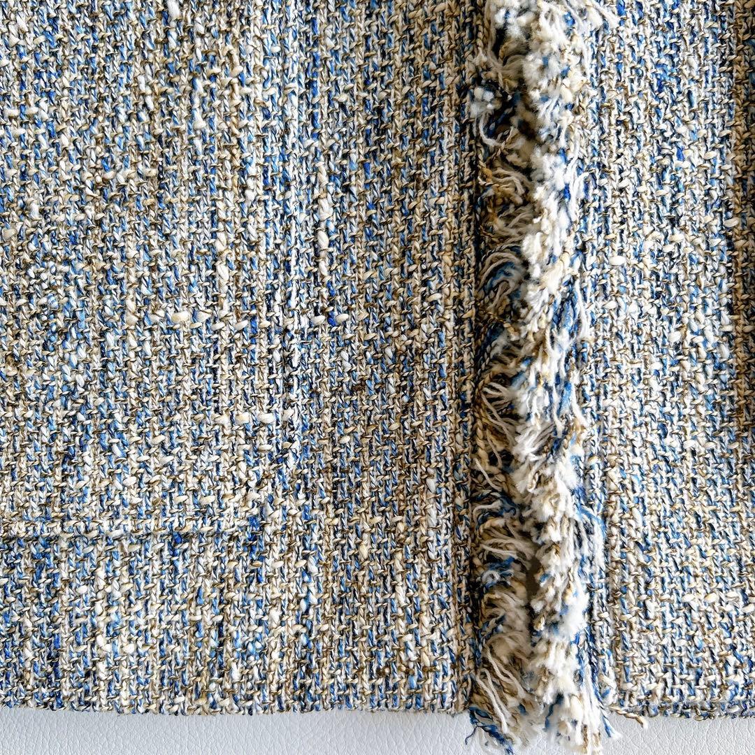 新品★グリーンレーベル　ミックスツイードライクポケットノーカラージャケット36