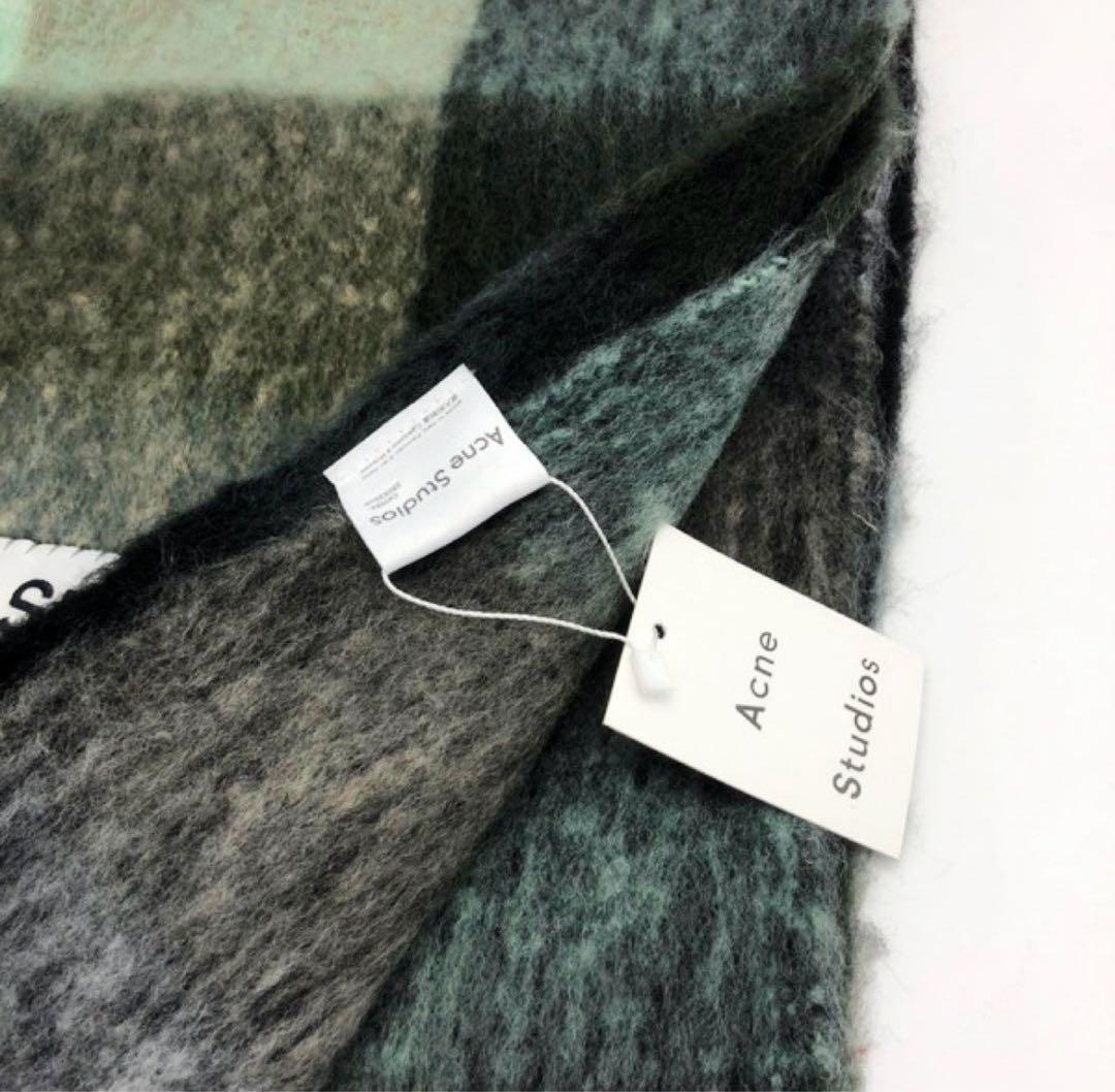 ACNE STUDIOS アクネストゥディオズ　緑ブラック系チェック柄　マフラー