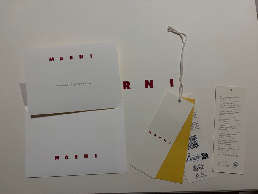 MARNI ブルー ウール＆モヘアマフラー ストライプパターン