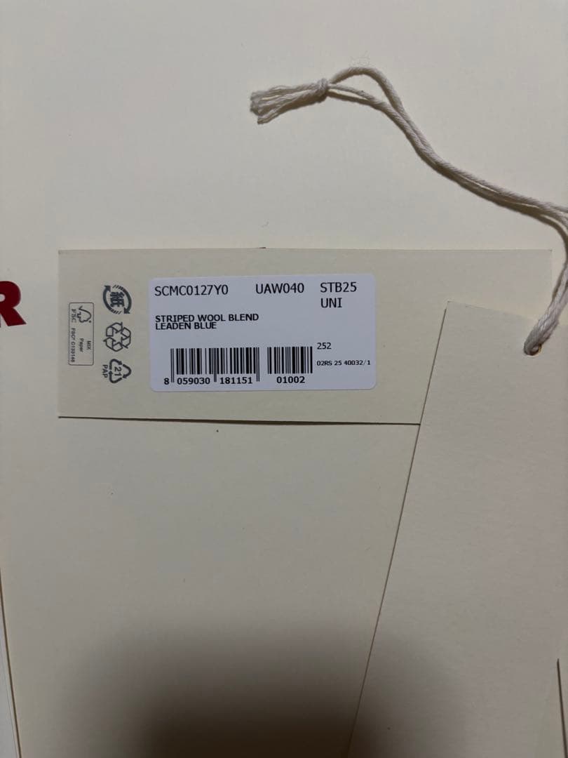 MARNI ブルー ウール＆モヘアマフラー ストライプパターン