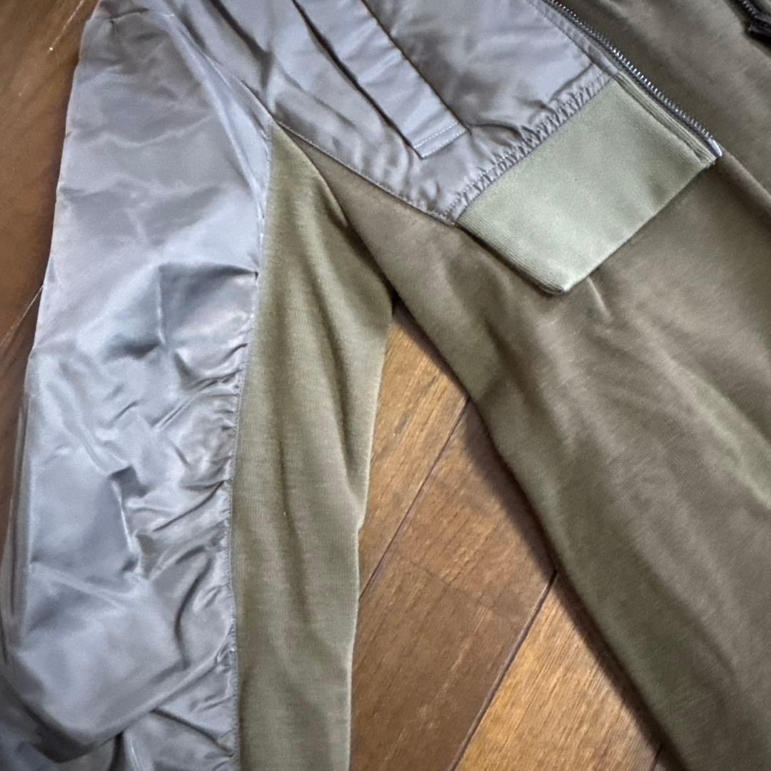 ラシュッド　ミリタリー　カーキ　オリーブカラー 長袖カットソーワンピース 38