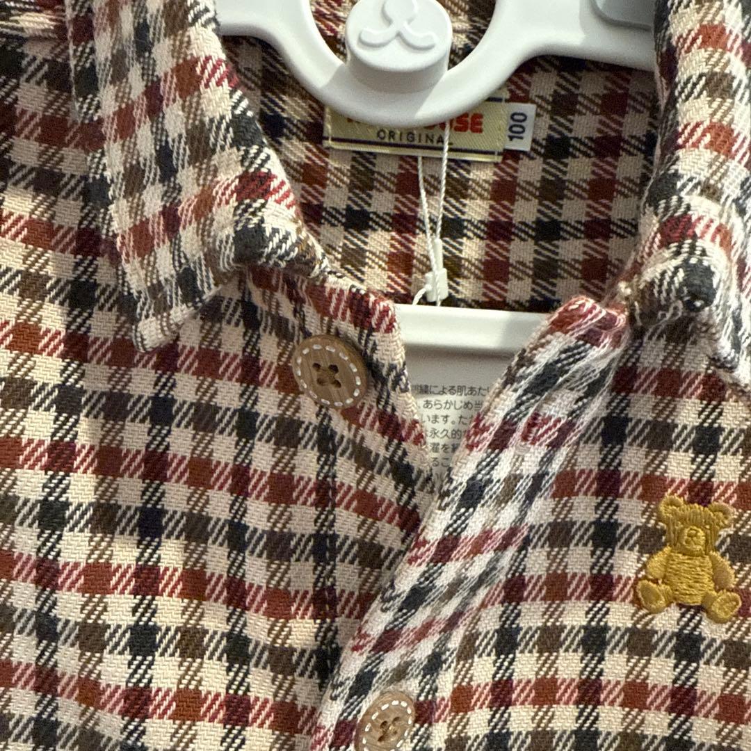 【美品】ミキハウス　長袖シャツ　ブラウス　100 秋冬　子供服　現行品