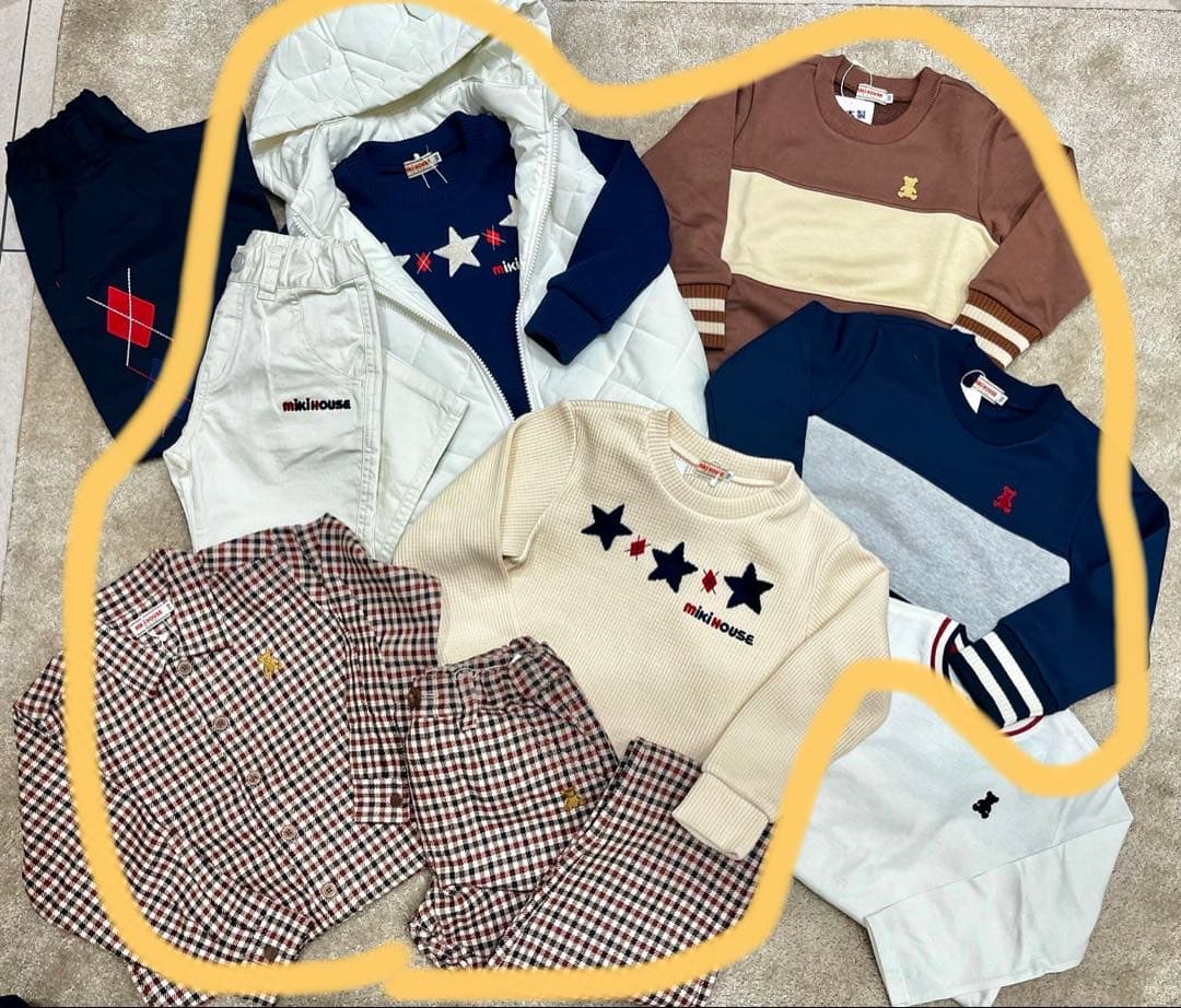 【美品】ミキハウス　長袖シャツ　ブラウス　100 秋冬　子供服　現行品