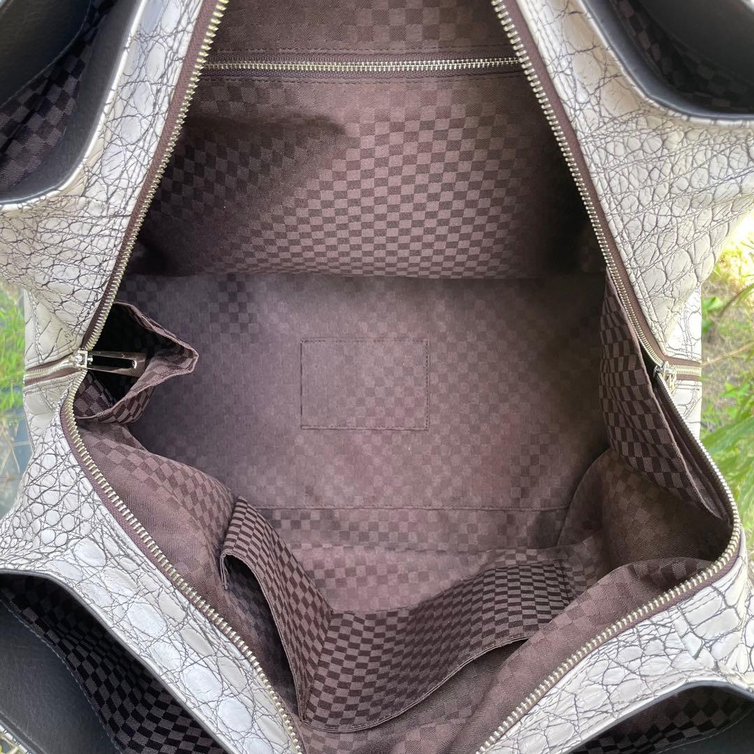 キャン様　希少！JRA認定　目地染めアリゲーター　特大トラベルボストンバッグ