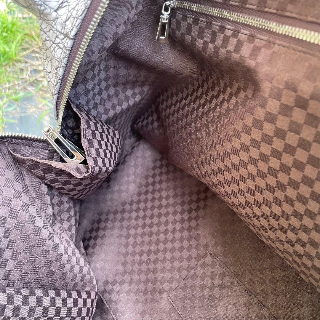 キャン様　希少！JRA認定　目地染めアリゲーター　特大トラベルボストンバッグ