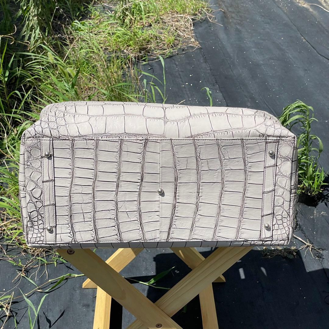 キャン様　希少！JRA認定　目地染めアリゲーター　特大トラベルボストンバッグ