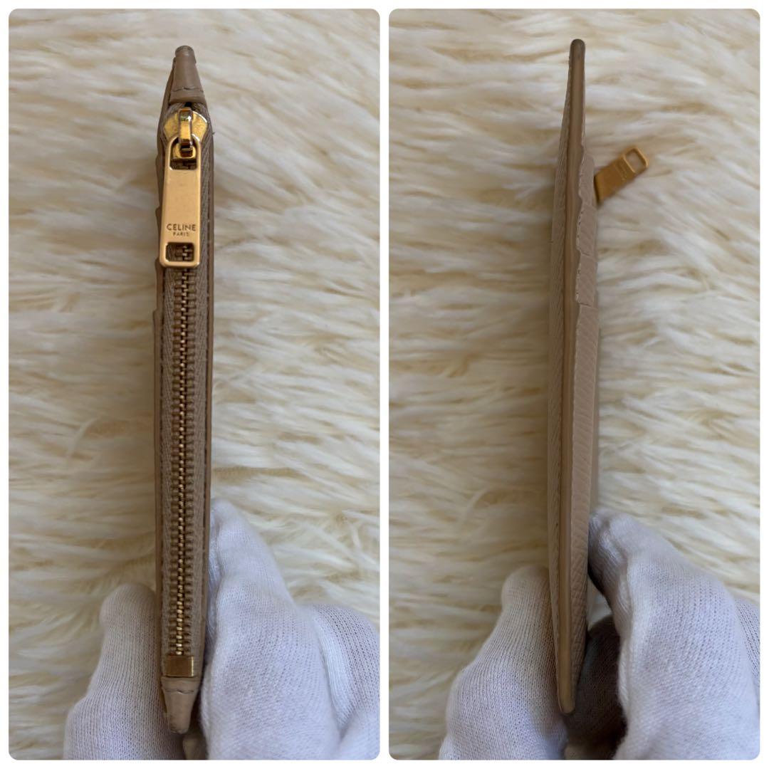 美品 CELINE フラグメントケース 小銭入れ カードケース ベージュ