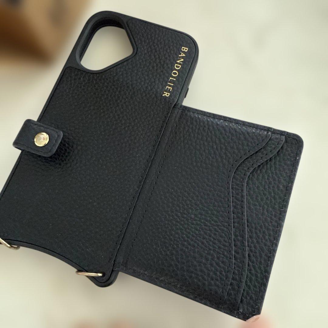 BANDOLIER iPhone 16用　ブラック　ストラップ付