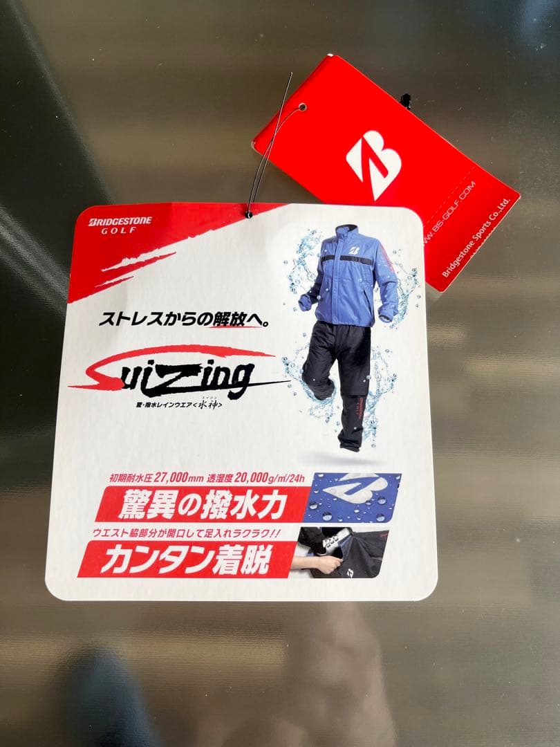 美品 BRIDGESTONE GOLF レインウェア ブラック/レッド