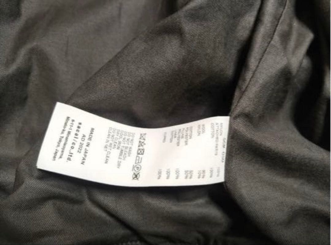 Sacai 2022 MA-1 SCM−050 ドッキング ブルゾン