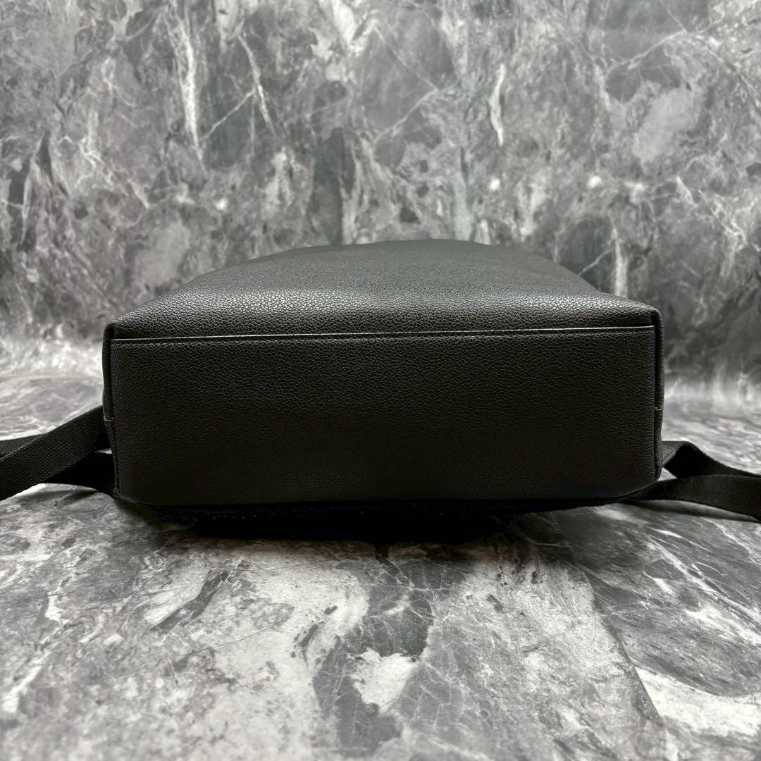 美品✨ポールスミス リュック インレイドストライプ シボ革 黒 現行