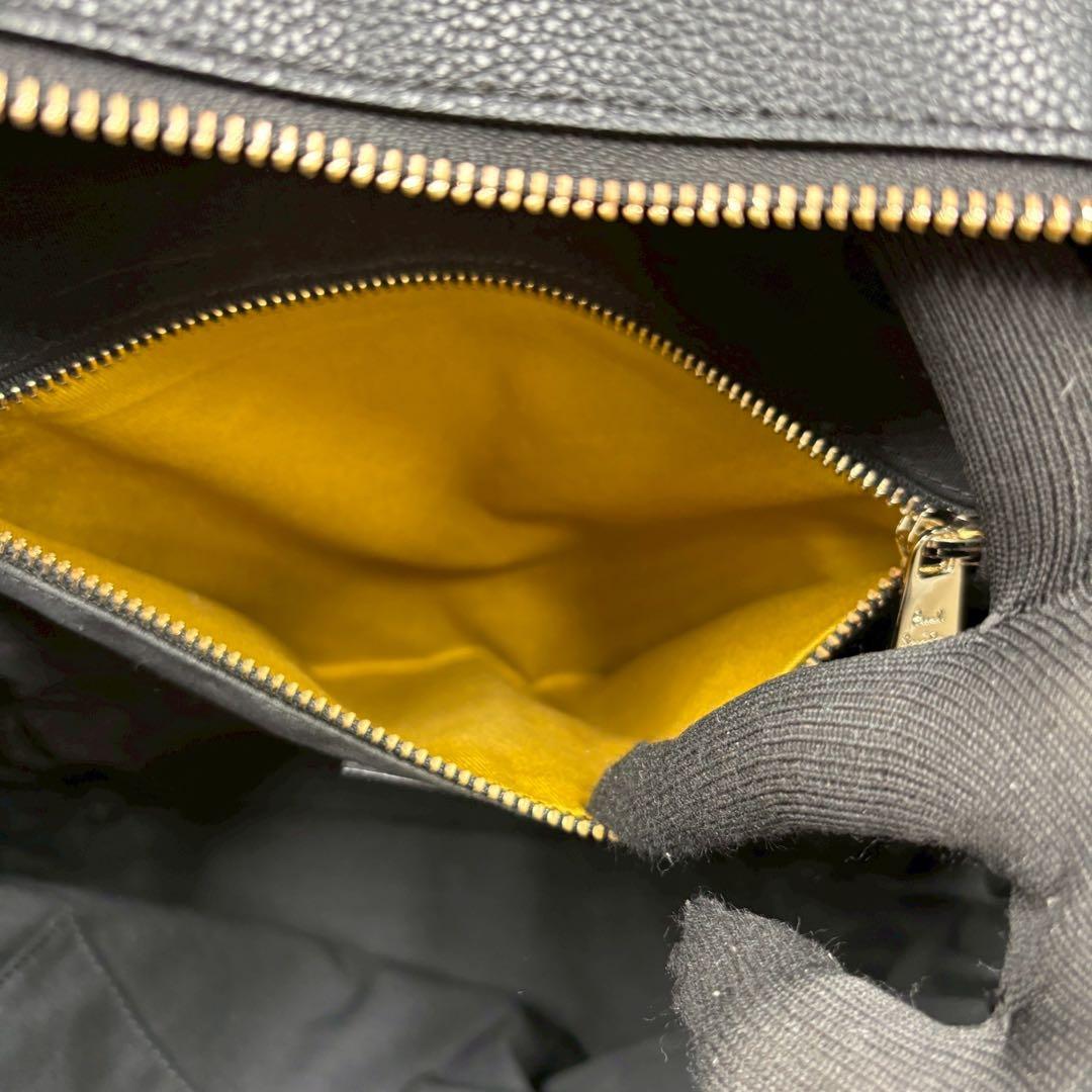 美品✨ポールスミス リュック インレイドストライプ シボ革 黒 現行