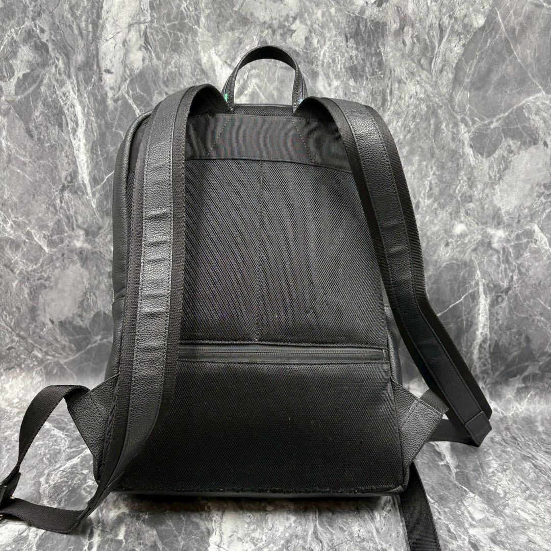 美品✨ポールスミス リュック インレイドストライプ シボ革 黒 現行