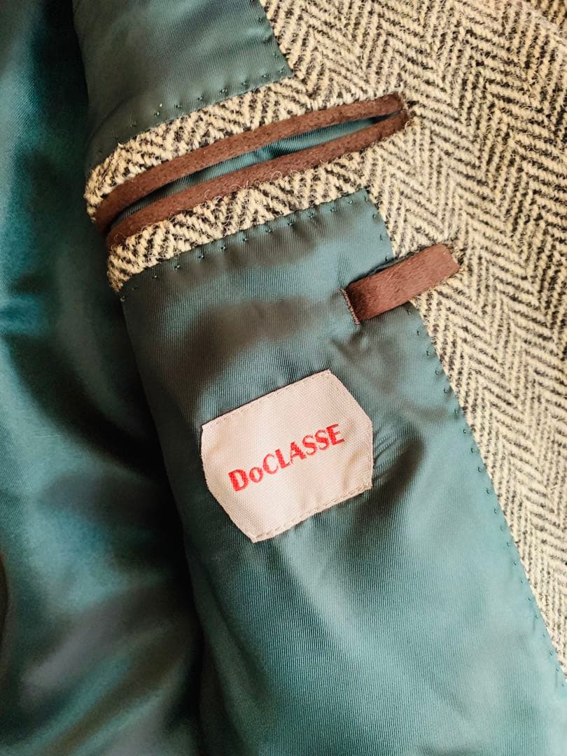 新品未使用Harris Tweed ヘリンボーンジャケット グレー