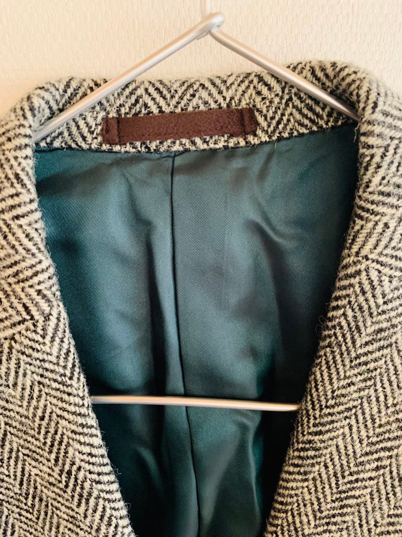 新品未使用Harris Tweed ヘリンボーンジャケット グレー