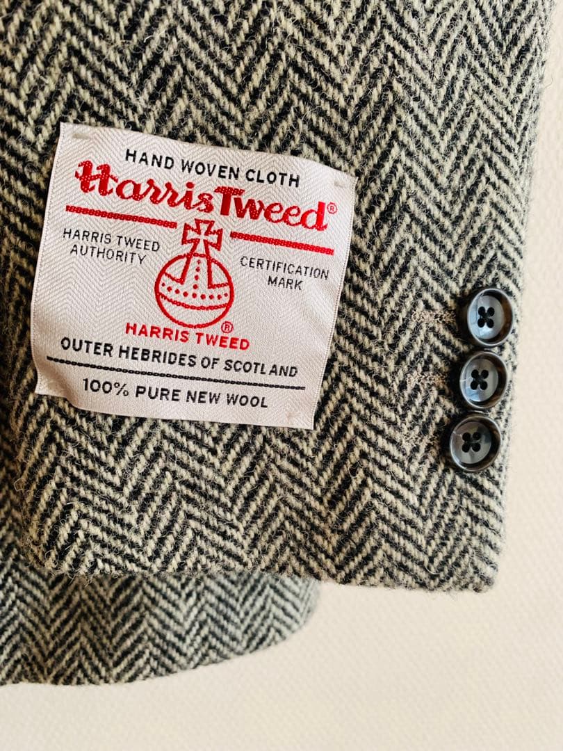 新品未使用Harris Tweed ヘリンボーンジャケット グレー