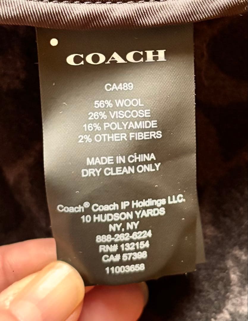 COACH 黒 ポンチョ ベルト付き