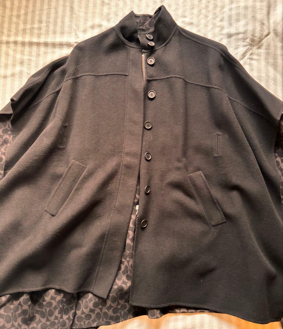 COACH 黒 ポンチョ ベルト付き