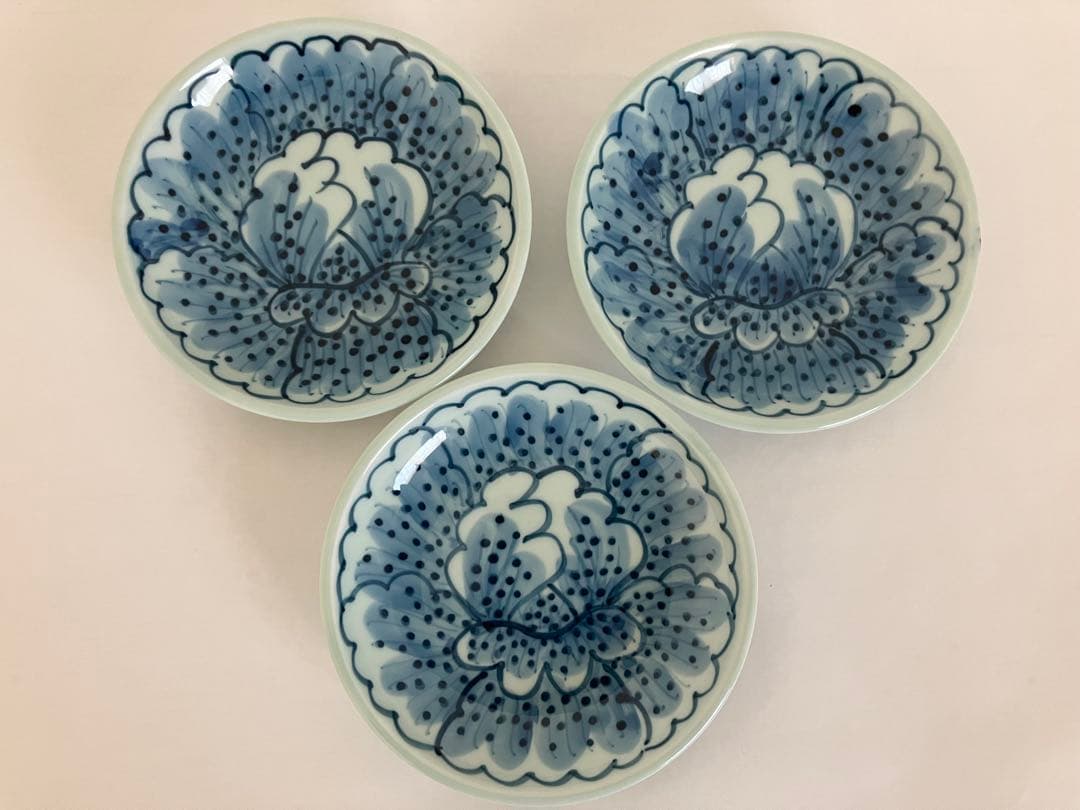 藤太郎窯★染付花弁③セット★大皿盛皿★小皿★取皿★豆皿