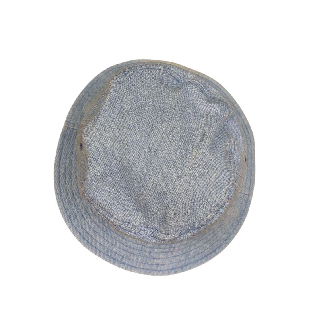 DENIM BUCKET HAT ロゴ 刺繍 帽子 インディゴ M