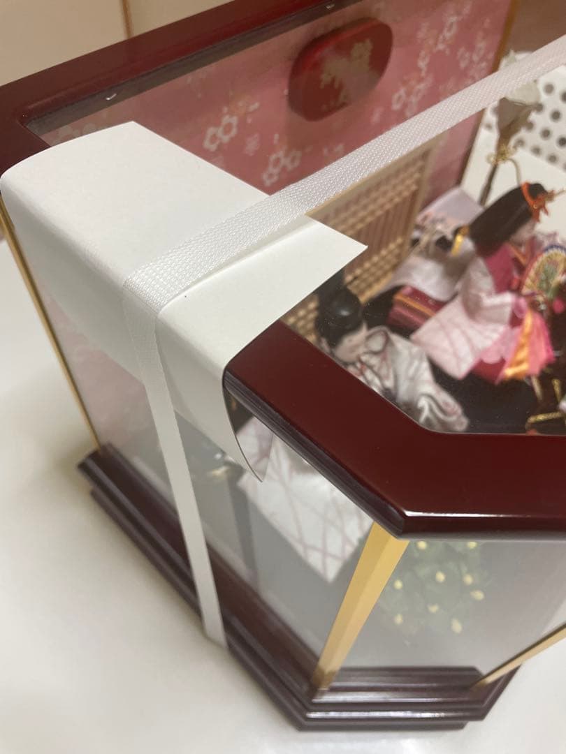 久月　親王飾り　ガラスケース入り