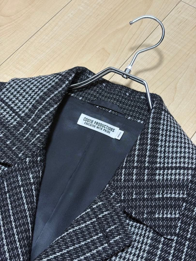 ジャケット・アウター Jacquard Check Wool Short Chester Coat
