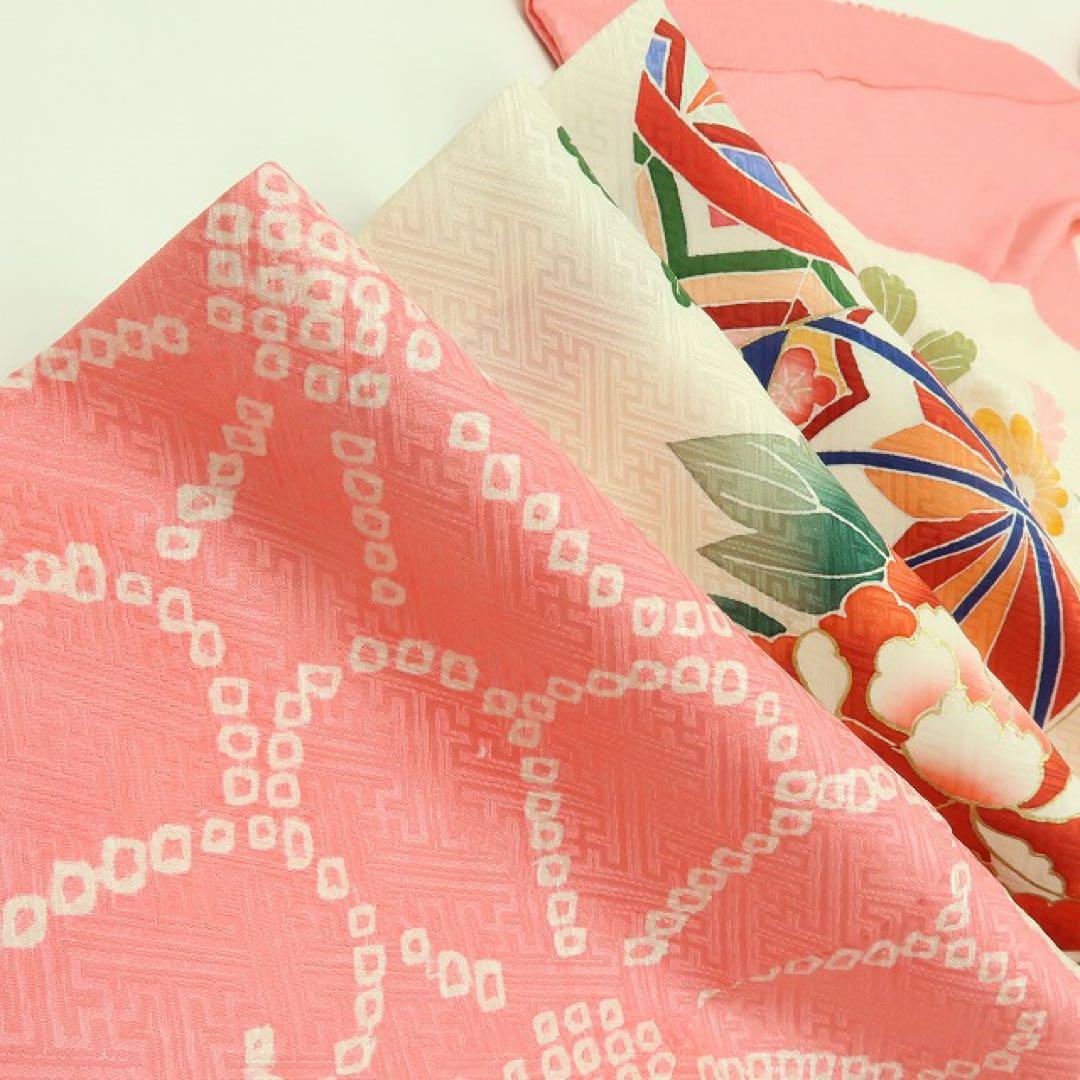 美品 正絹 七五三 ７歳 四つ身着物 B9