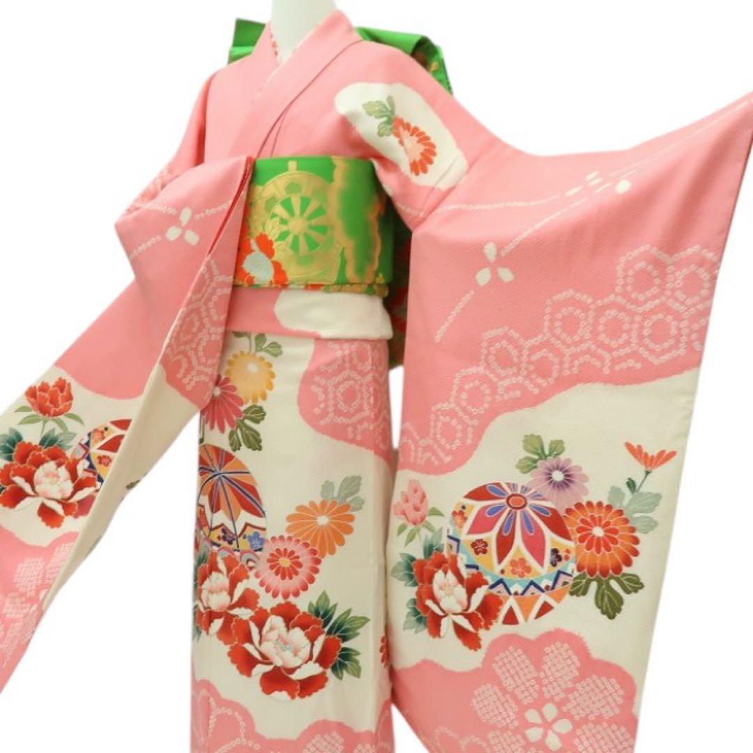 美品 正絹 七五三 ７歳 四つ身着物 B9