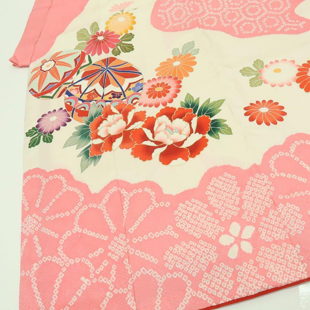 美品 正絹 七五三 ７歳 四つ身着物 B9