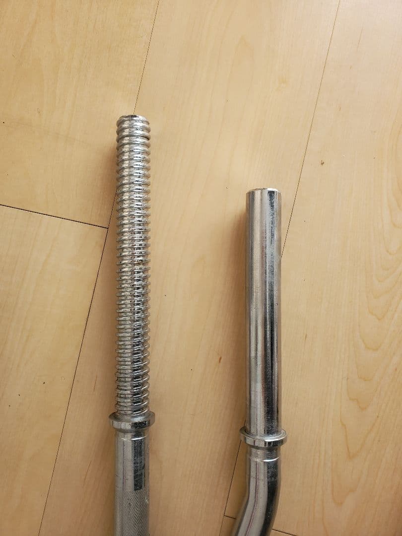 バーベルシャフト 140cm Wバー 120cm セット カラー4つ 筋トレ