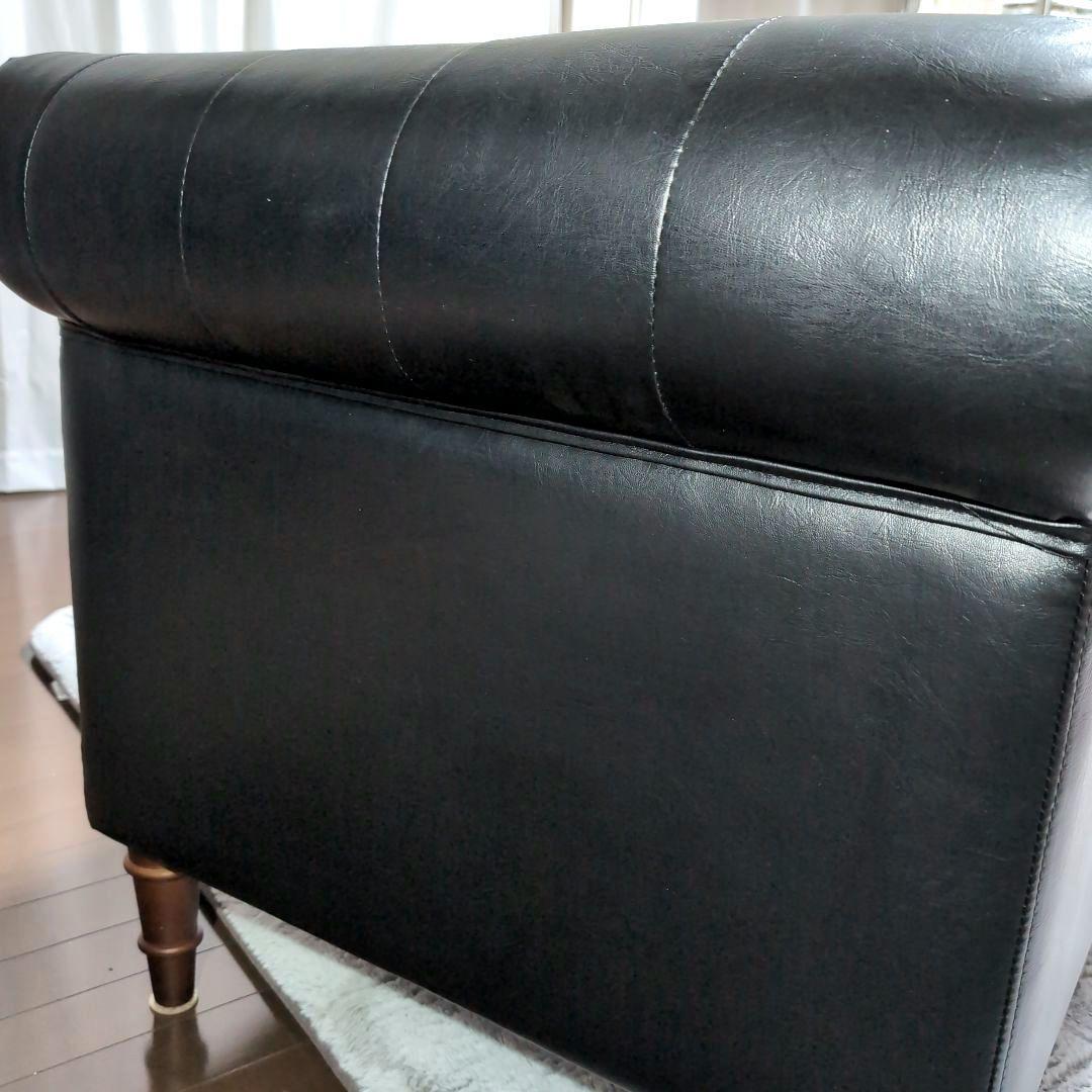 美品　AZUMAYA フェリーニ 2人掛けソファ 黒