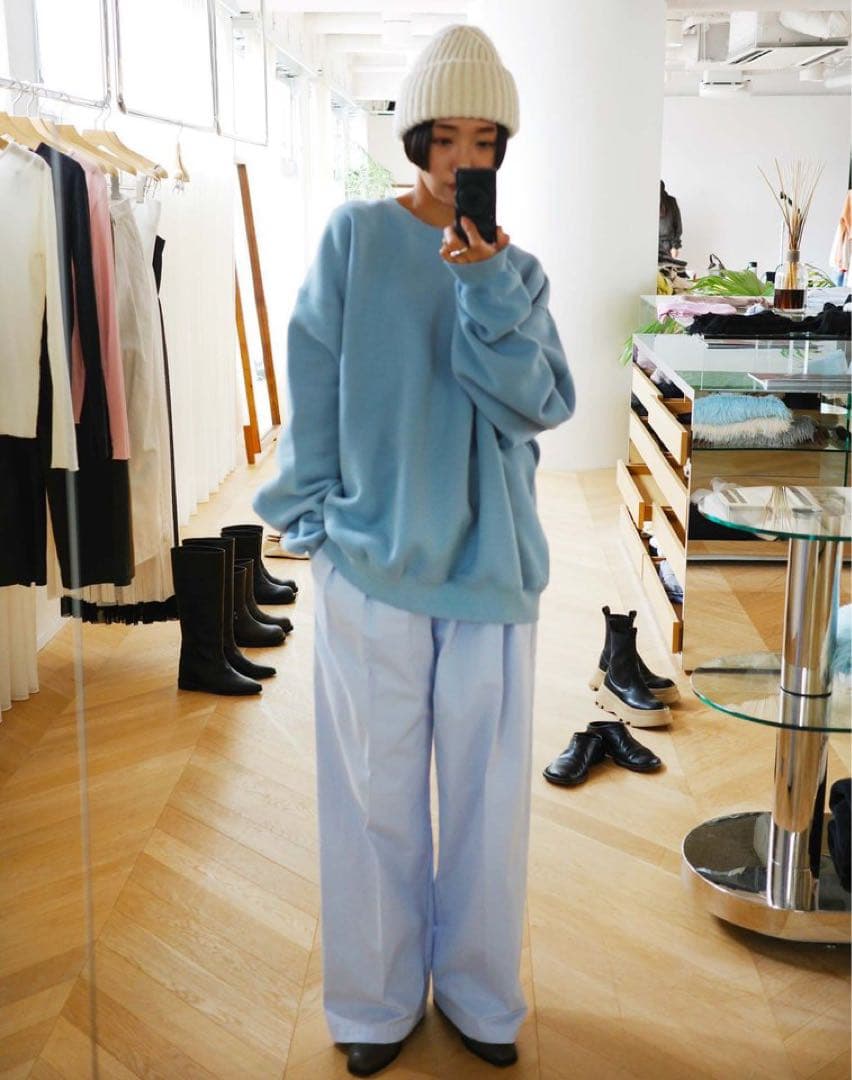 新品SeaRoomlynn Volume Sweat プルオーバー ライトブルー