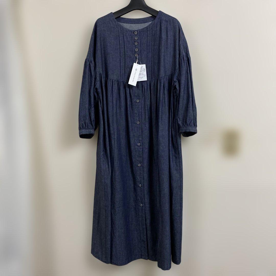 コットンハウスアヤの八分袖ロングワンピース　新品未使用