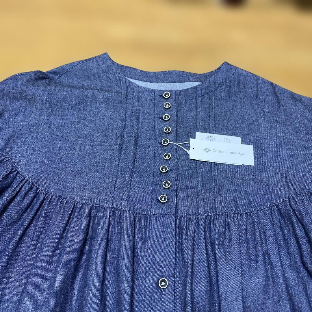 コットンハウスアヤの八分袖ロングワンピース　新品未使用