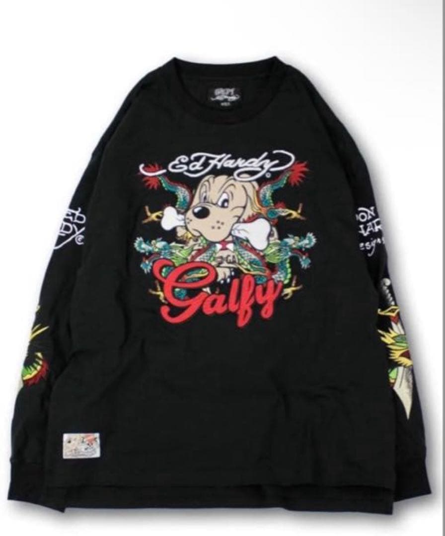 GALFYxEd HardyコラボロンTEE 中型犬 ガルフィー 刺繍 黒