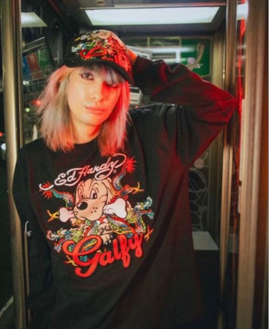 GALFYxEd HardyコラボロンTEE 中型犬 ガルフィー 刺繍 黒