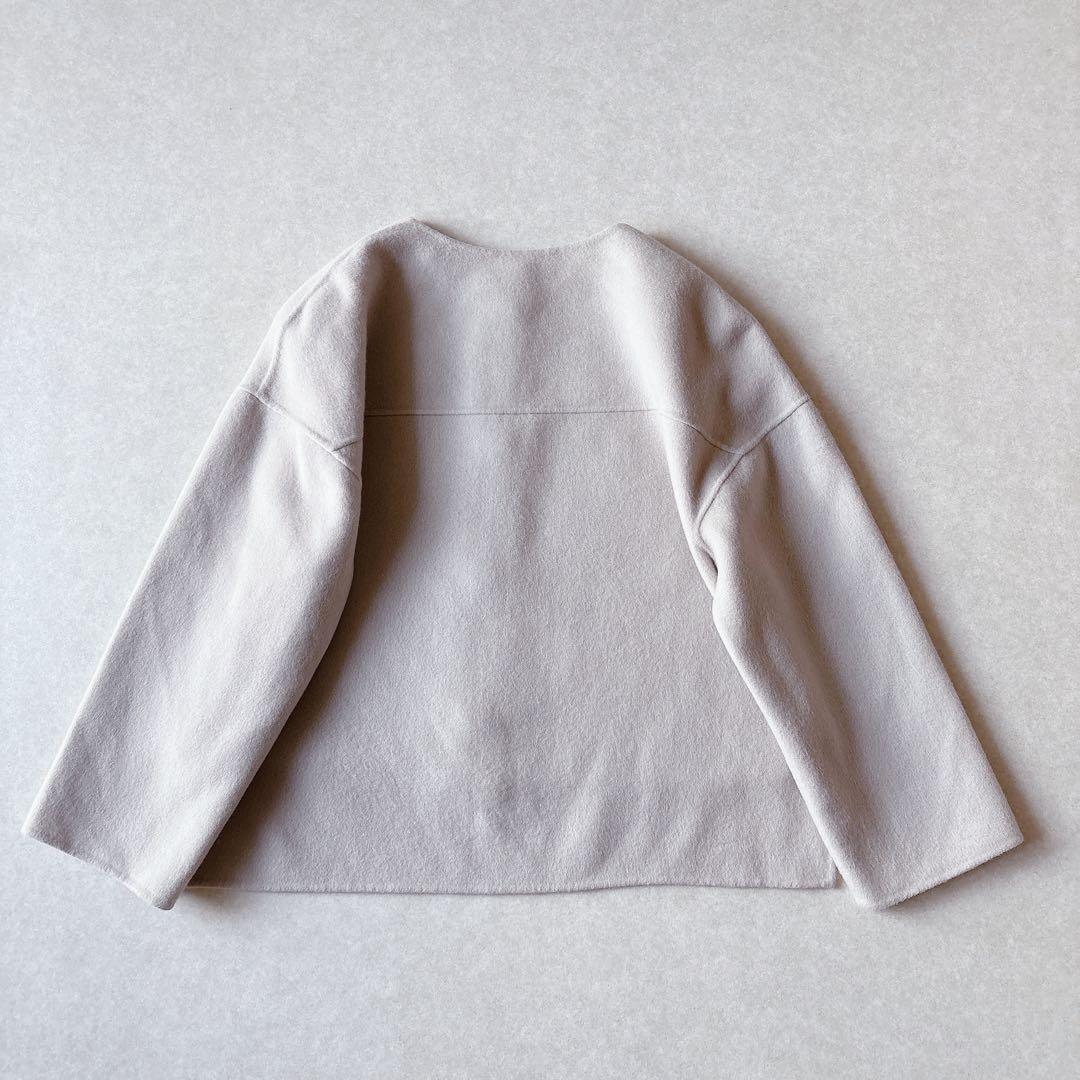 極美品★ADORE｜2TONE カシミヤ混 リバーコート 前後差裾 グレージュ