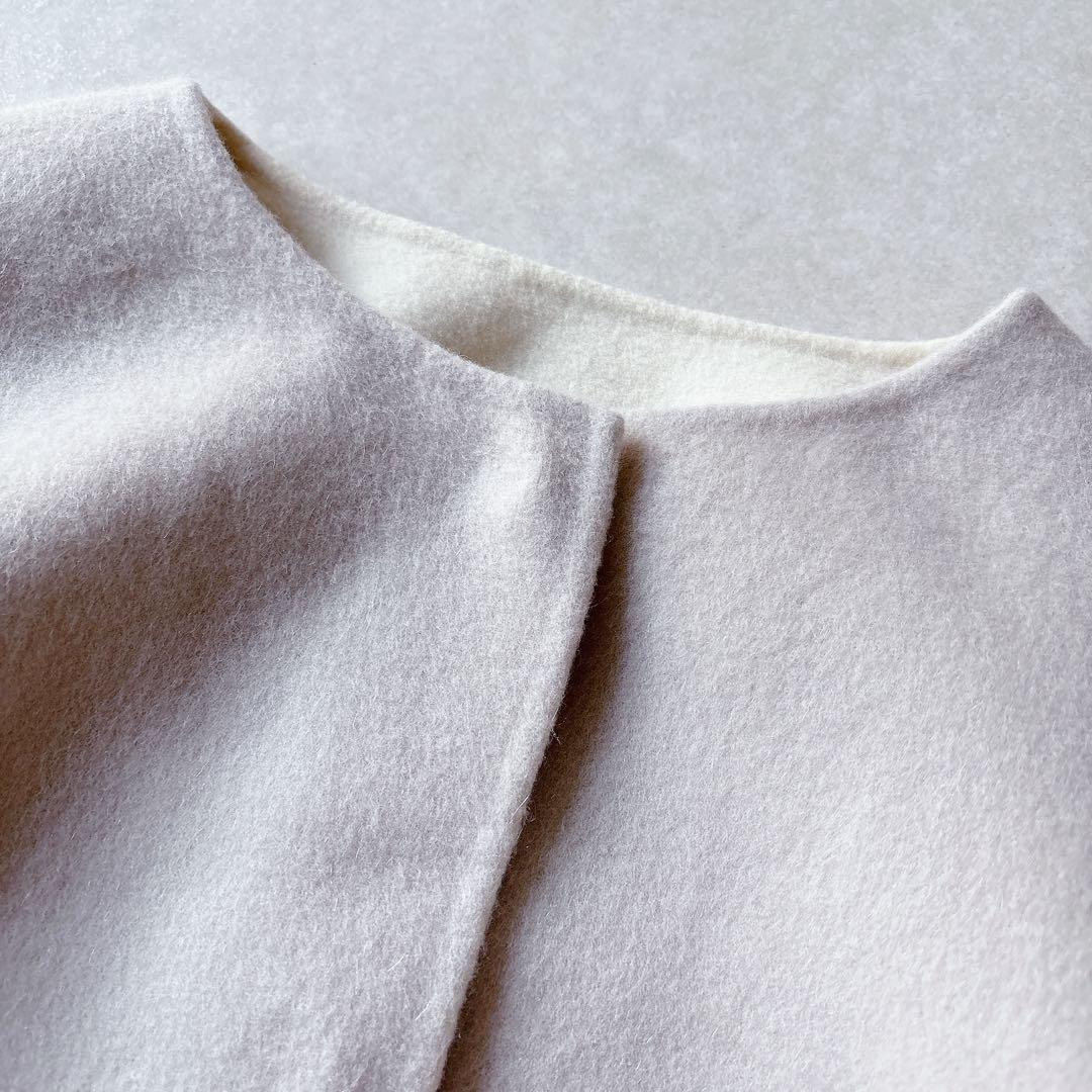 極美品★ADORE｜2TONE カシミヤ混 リバーコート 前後差裾 グレージュ