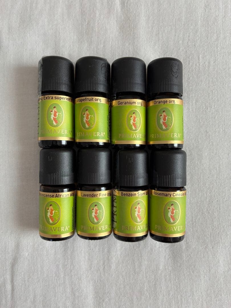 Primavera オーガニックエッセンシャルオイル8本セット